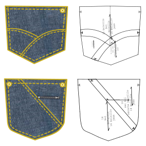 Fashion sewing patterns for Jeans pocket 15-16